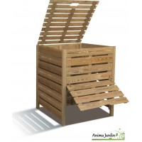 Composteur de jardin en bois, 800 litres en pin traité autoclave, burger, pas cher