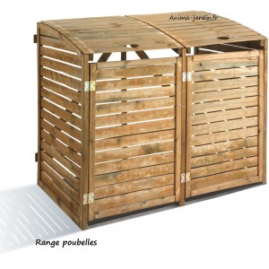 Cache poubelle double en  bois, Rangement poubelle, First, achat/vente