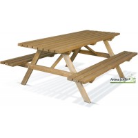 Table pique nique en bois, forestière, 200x75 cm, achat/vente pas cher