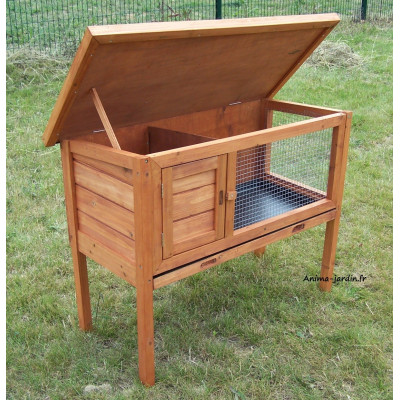 Clapier lapin en bois, sur pied, extérieur, rongeurs, achat pas cher