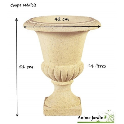 Coupe Médicis en pierre reconstituée, vasque, contenant, pot, achat