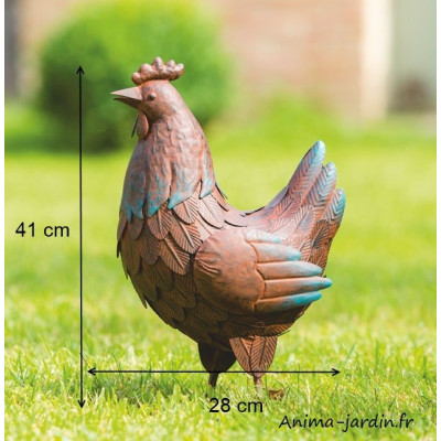 Poule en métal, Animal décoratif Nortène, Picota, extérieur, achat