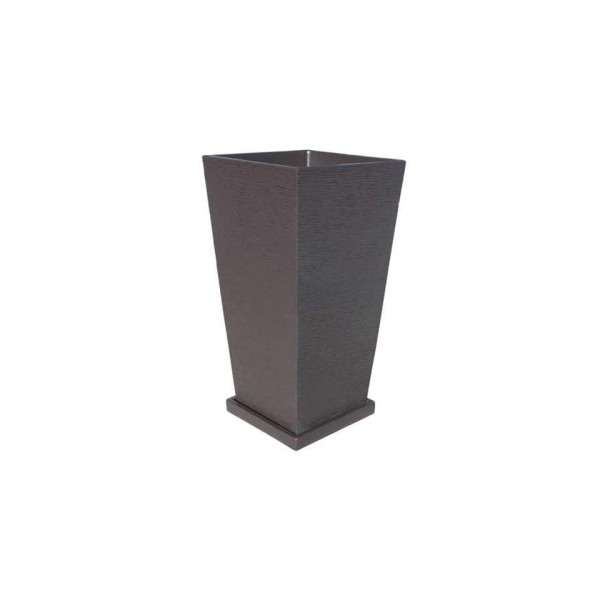 Bac carré haut VASARI 70 WENGUE avec soucoupe en béton ciré Framusa