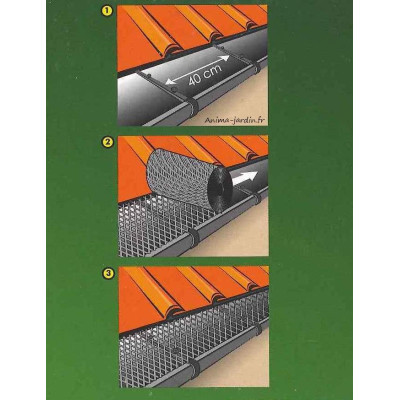 Protection pour gouttière, grillage PVC solide, anti-feuilles mortes, nortène