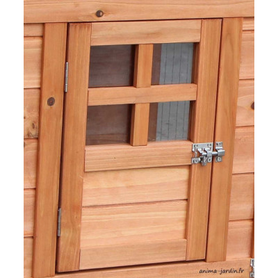 Poulailler 2 poules, volière grillagée, bois teinté, pas cher, achat