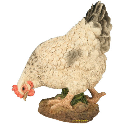 Poule Blanche en résine, 26cm, animal de la ferme, Riviera, achat