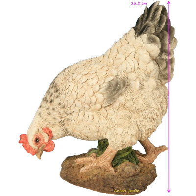 Poule Blanche en résine, 26cm, animal de la ferme, Riviera, achat