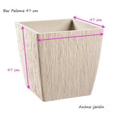 Bac carré en pierre reconstitué, Paloma, couleur pierre, achat