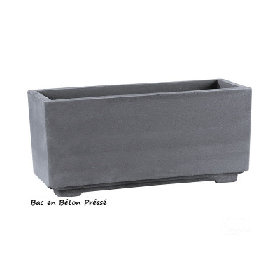 Bac, Jardinière en béton préssé Grandon 92cm, gros volume, achat/vente