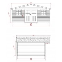 Abri de jardin en bois 28mm traité autoclave, ZURICH, 19,71m²