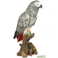 Perroquet Gris du gabon 38 cm en résine, Riviera, achat oiseaux