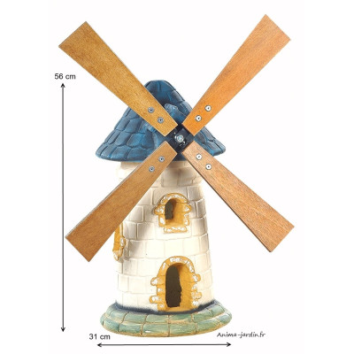 Moulin de jardin, Ardoise, décoration de jardin, 56cm, pas cher