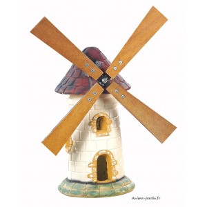 Moulin de jardin, Tuile, décoration de jardin, 56cm, achat pas cher