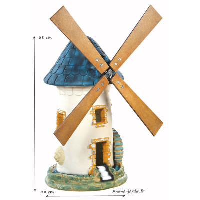 Moulin à vent, Ardoise, décoration de jardin, 68 cm, achat pas cher