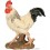 Coq Blanc en résine 41 cm, sujet déco extérieur, basse cour, riviera