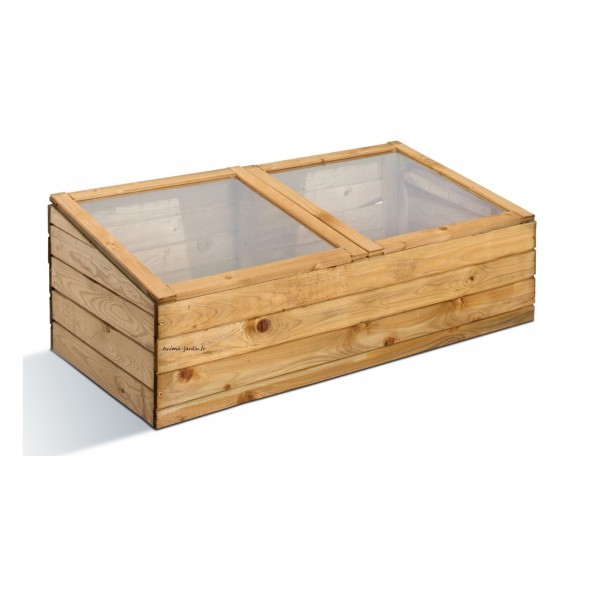 Cache poubelle double en bois (pin sylvestre) - OOGarden