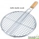 Grille barbecue Ronde 38cm, double, grille de cuisson en métal inox