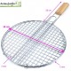 Grille barbecue Ronde 38cm, double, grille de cuisson en métal inox