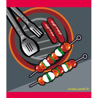 Grille barbecue Ronde 38cm, double, grille de cuisson en métal inox