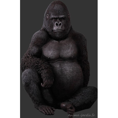 Grand Gorille assis en résine, 115cm, animal sauvage, achat/vente, jungle