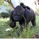 Gorille femelle en résine avec bébé, 114cm, animal sauvage, jungle