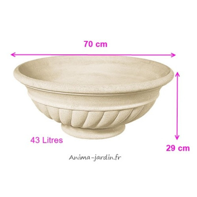 Vasque renaissance 70 cm, pierre reconstituée, coupe sans pied, achat