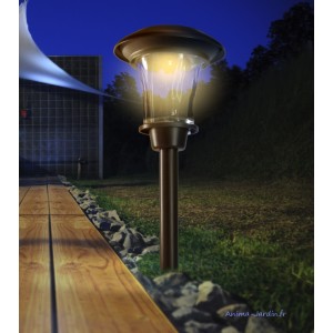 Balise solaire ESIS à planter, optique en verre, Leds, Nortène, pas cher