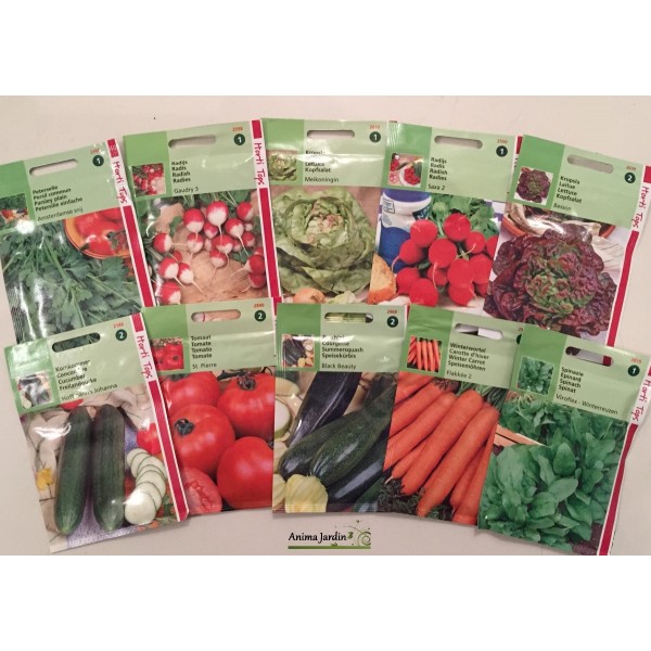 Lot 20 paquets graines légumes potager jardin ouvrier, radis, tomates