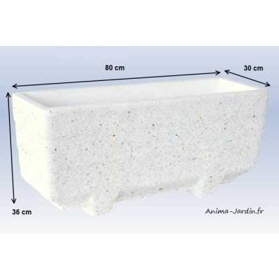 Jardinière, Balconnière SOFIA en marbre grainé Blanc, poterie de jardin