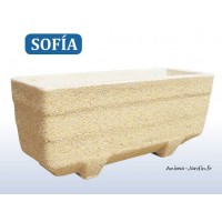 Jardinière, Balconnière SOFIA en marbre grainé ocre, poterie de jardin