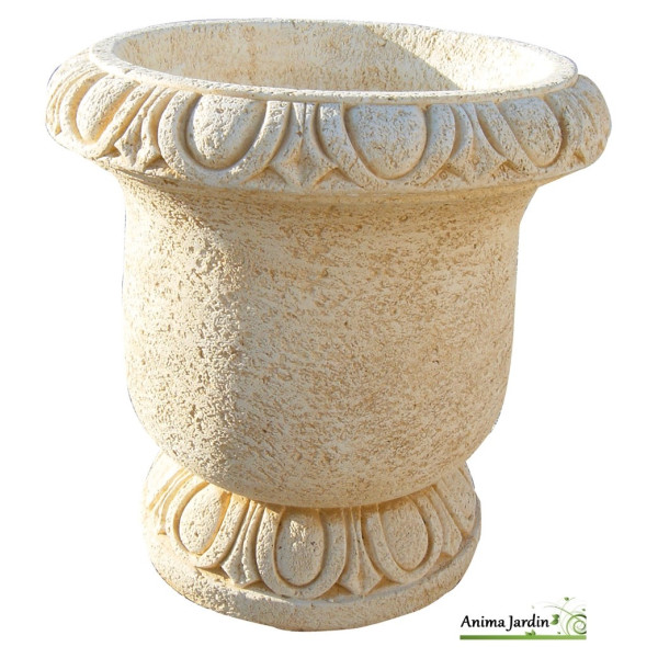 Pot Ancien en pierre reconstituée Delrey, ocre, ton vieilli, jarre, achat/vente