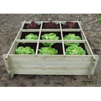 Carré potager Bois autoclave, 9 cases, carré de jardin, solid, pas cher