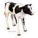 Veau debout 88 cm en résine, blanc-noir, achat, animal de la ferme