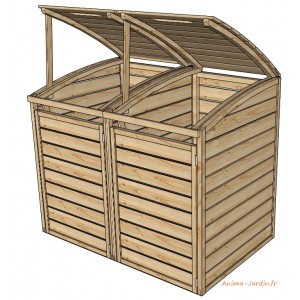 Abri multi-usage - cache-conteneurs et abris poubelle - normequip - en bois  & métal