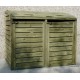 Coffre en bois pour 2 poubelles, cache poubelles double, bois autoclave, solid, achat