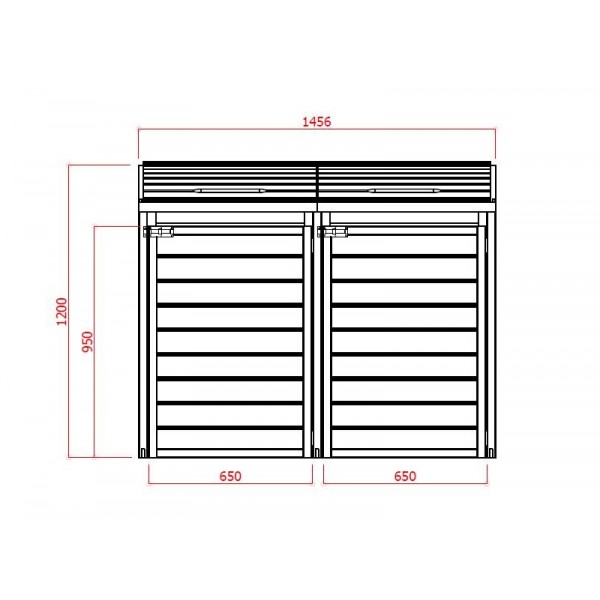 Cache-Poubelle Double en Pin Autoclave Swing D (88x145x137cm) - Gardival.