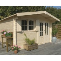 Abri de jardin en bois 40mm, TIGNES, 2 portes, solid, pas cher, habitable