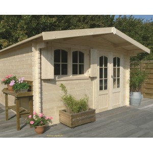 Abri de jardin en bois 40mm, RIGNITZ, 2 portes, solid, pas cher, habitable