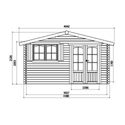 Abri de jardin en bois 40mm, RIGNITZ, 2 portes, solid, pas cher, habitable