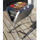 BARBECUE CHARBON de bois valise en métal inox, pliable, transportable, achat