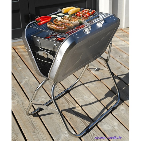 Jim valise-barbecue à charbon de bois en acier full-black, Barbecue  charbon pour camping-car, Barbecue camping & accessoires, Accessoires  Camping-car