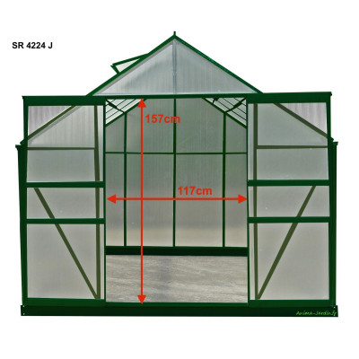 Serre de Jardin en polycarbonate, aluminium vert, 10,37m²,  Habrita, pas cher