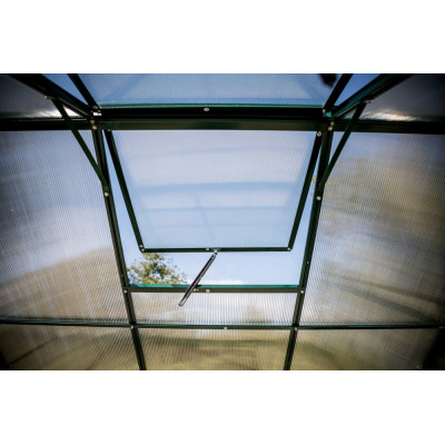 Serre de Jardin en polycarbonate, aluminium vert, 10,37m²,  Habrita, pas cher