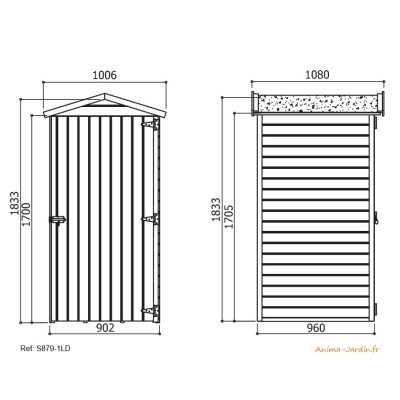 Petit Abri de jardin en bois, Armoire de  rangement, storage traditional, autoclave, solid
