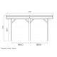 Carport bois autoclave, 6x5m, abri pour 2 voitures, Solid, pas cher, S7724