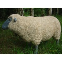 Mouton debout en résine beige, Brebis tête noire haute, animal de la ferme, Jardin, achat