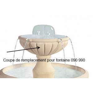 Petite coupe supérieure en pierre pour fontaine cascade Grandon 090990