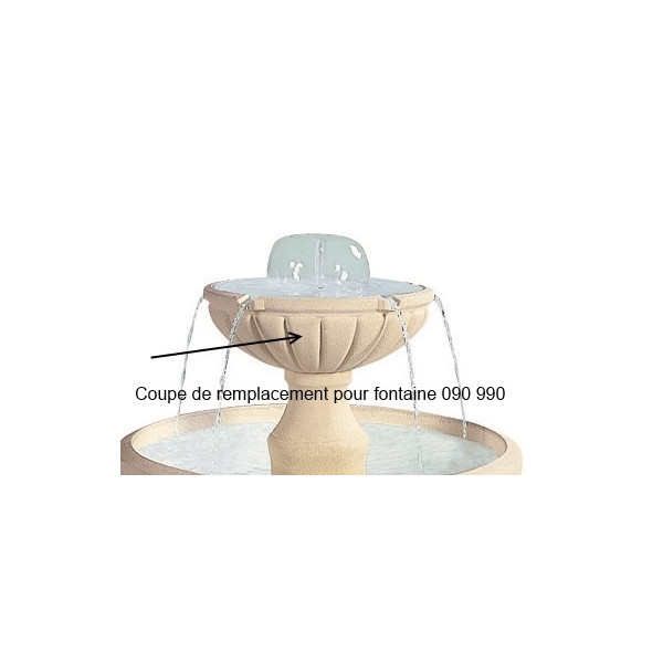 Petite coupe supérieure en pierre pour fontaine cascade Grandon