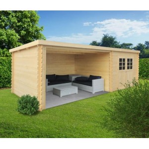 Abri De Jardin En Bois Rohan Toit Plat Emboitable 2 Portes Solid Pas Cher