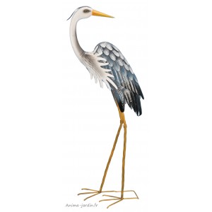 Héron en métal, 100 cm, déco de jardin, Riviera, achat, oiseau, animal